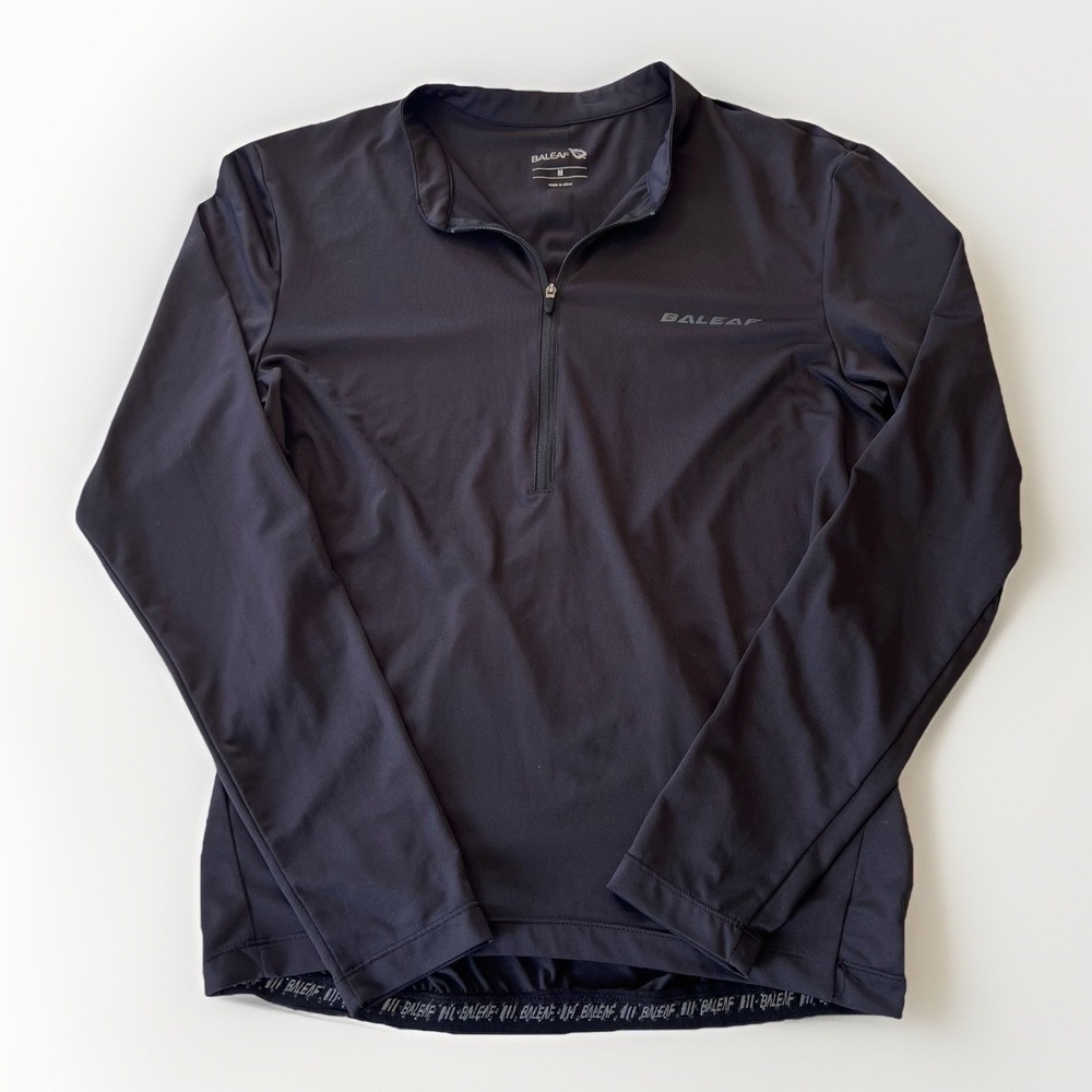 3/$25 Sale! Baleaf Womens M 1/4 Zip Running Cycling Top Black Reflective Pockets